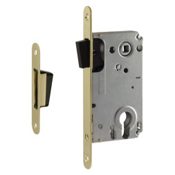 Корпус замка магн. 25М-85мм (зол.) под цилиндр с отв.планкой  "Нора-М"