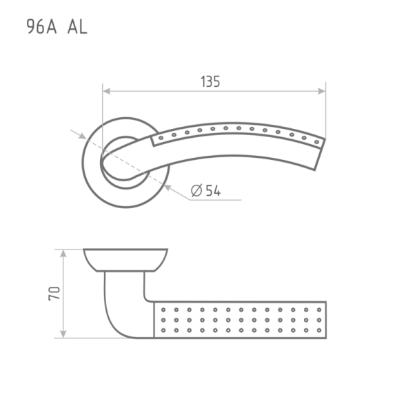 Ручка дверная AL 96А AL ст.бронза "Нора-М"
