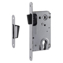 Корпус замка магн. 25М-85мм (хром) под цилиндр с отв.планкой  "Нора-М"