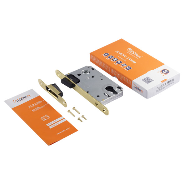 Корпус замка магн. 25М-85мм (хром) под цилиндр с отв.планкой  "Нора-М"