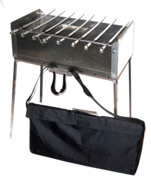 Мангал-дипломат "КЕДР" (570*280*210) 8 шамп.390мм, сталь 1,5мм "На восьмерых" (в сумке) МД-8С