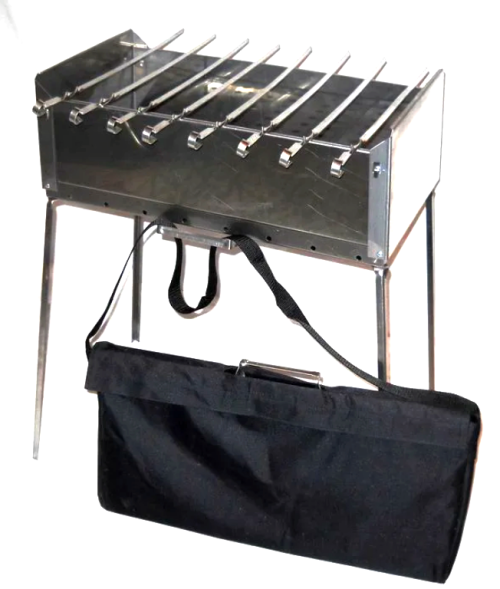 Мангал-дипломат "КЕДР" (570*280*210) 8 шамп.390мм, сталь 1,5мм "На восьмерых" (в сумке) МД-8С