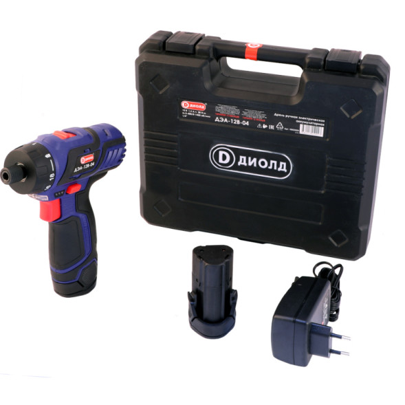 Дрель электрическая аккумуляторная 12 В, 1,5 А*ч (ДЭА-12 В-04) "ДИОЛД"