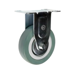 Колесо аппаратное серая резина  не поворотное 100мм  FCg 46