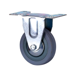 Колесо аппаратное серая резина  не поворотное 100мм  FCg 46