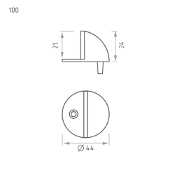 Ограничитель дверной 100 (хром)  "Нора-М"