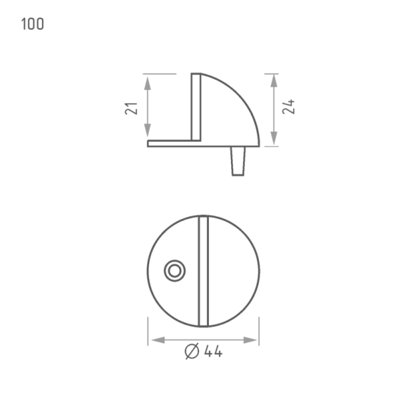 Ограничитель дверной 100 (хром)  "Нора-М"