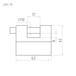 Замок навесной ЗН-405-70 мм (3кл.) "Нора-М"