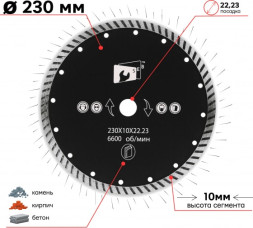 Диск алмазный турбо (мелкие зубья) 125*10*22,23 СЕБ