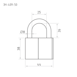 Замок навесной ЗН-409-50 мм (3кл.) "Нора-М"