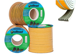 Уплотнители для окон Е-профиль (резиновый) на клейкой основе белый 150м/6 (9*4)