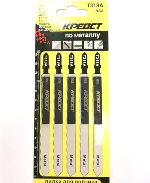 Пилочки SKOLE/КРЕОСТ T-318А для электролобзика (удлин. металл) (комплект 5шт)