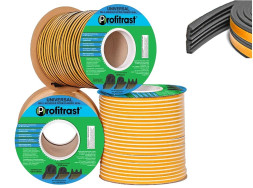 Уплотнители для окон Е-профиль (резиновый) на клейкой основе черный 150м/6 (9*4)