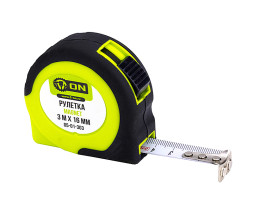 Рулетка MAGNET 3м х 16мм, двухкомпонентный корпус, магнит ON
