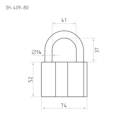 Замок навесной ЗН-409-80 мм (3кл.) "Нора-М"
