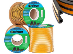 Уплотнители для окон Р-профиль (резиновый) на клейкой основе черный 100м/6 (9*5,5мм)