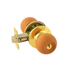 Защелка м/к (ключ/фикс.) ЗШ-01 (дерево-бук/золото)  "Нора-М"