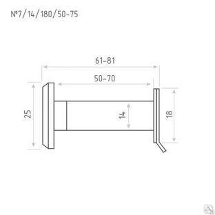 Глазок дв.  №7/14/180/50-75 со шт. (хром)  "Нора-М"