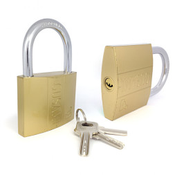 Замок навесной перф. желтый  63мм X-Pert (6шт)