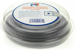 Леска (бокс) для газонокосилки серебро 4,0мм*28м 450г квадрат с графитовым наполнителем