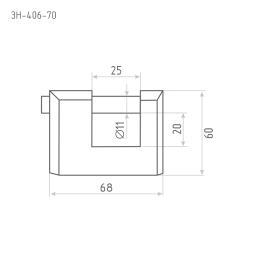 Замок навесной ЗН-406-70 мм (3кл.) "Нора-М"