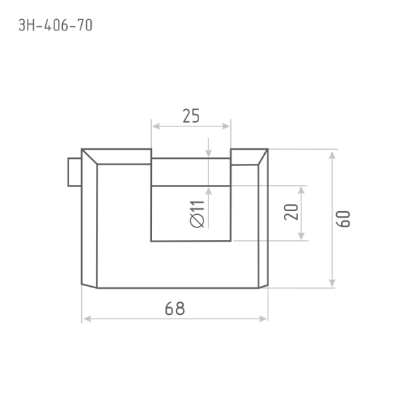 Замок навесной ЗН-406-70 мм (3кл.) "Нора-М"