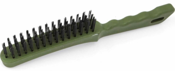 270704 Щетка с пластиковой рукояткой, стальная щетина 4-х рядная (12шт)