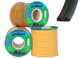 Уплотнители для окон D-профиль (резиновый) на клейкой основе черный 100м/6 (9*8мм)