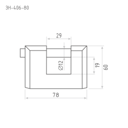 Замок навесной ЗН-406-80 мм (3кл.) "Нора-М"
