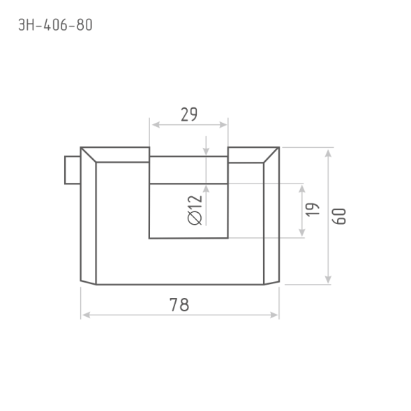 Замок навесной ЗН-406-80 мм (3кл.) "Нора-М"