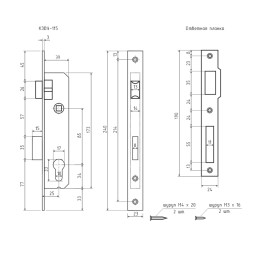 Корпус замка КЗВУ-115 (25-85мм)  (хром)  "Нора-М"