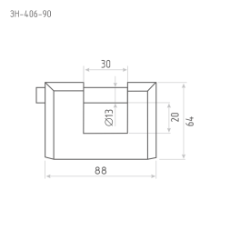 Замок навесной ЗН-406-90 мм (3кл.) "Нора-М"