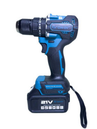 Бесщеточная ударная дрель-шуруповерт, патрон металл 10 мм, 21v, 4Ah аккум.2шт, Кейс, З/У GROW