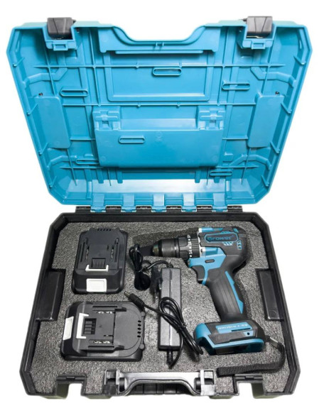 Бесщеточная ударная дрель-шуруповерт, патрон металл 10 мм, 21v, 4Ah аккум.2шт, Кейс, З/У GROW