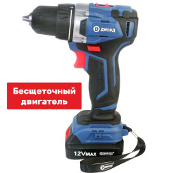 Дрель ручная электрическая аккумуляторная бесщеточная (ДЭА-12 ЛИ-08) "ДИОЛД"