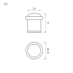 Ограничитель дверной 101 (ст.медь)  "Нора-М"
