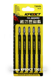 Пилочки SKOLE/КРЕОСТ T-301DL для электролобзика (удл. дерево, чистый рез) (комплект 5шт)