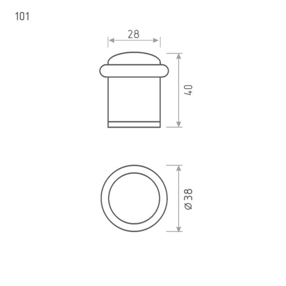 Ограничитель дверной 101 (хром)  "Нора-М"