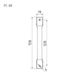 Ручка-скоба РС-80мм (ст.бронза) "Нора-М"