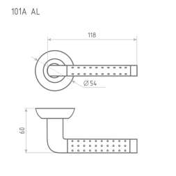 Ручка дверная AL 101А AL мат.кофе "Нора-М"