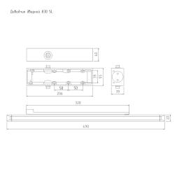 Доводчик ISPARUS 830 SLIDER (до 80кг) (графит) морозостойкий со скользящей тягой