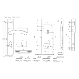 Замок врезной №23-85 М (мат.кофе)  "Нора-М"