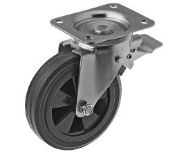 Колесо для мус.баков поворотное с тормозом 200мм