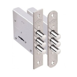 Замок врезной 1.04.06 Кремень никель, сувальдный стержни 3шт. d12мм