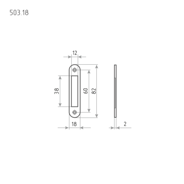 Ответ. планка 503.18 (хром) 82мм  "Нора-М"