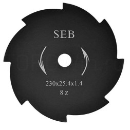 Нож для газонокосилки 8-и лопастной  230*25,4*1,4