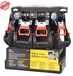 Ремни стяжные с храповым механизмом (4,87м*3,17см) 1089кг (4шт) CAT