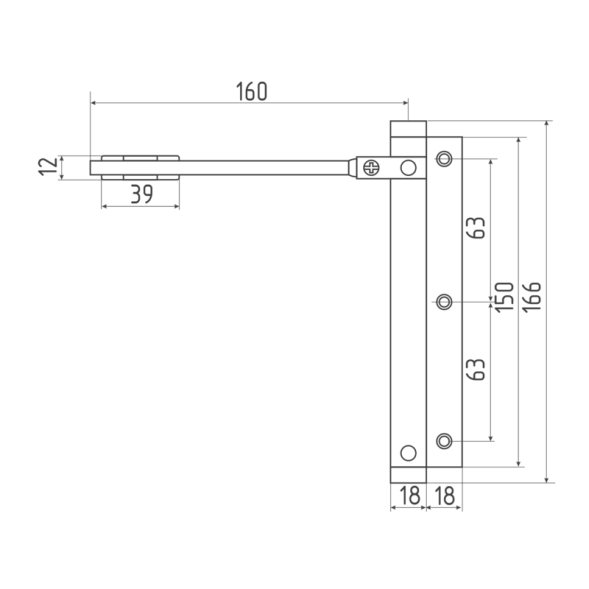 Доводчик дверной 101 (до 20кг) (сереб.)