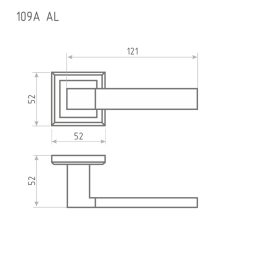 Ручка дверная AL 109К AL мат.кофе "Нора-М"