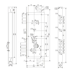Замок врезной 25.14 ДТ Максимум прав.(5кл+1монт+4нак) Гардиан